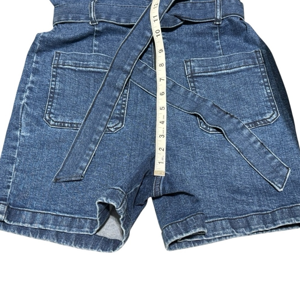 Bagatelle Collection‎ Denim Utility Romper Women’s Size 27 Belted Zip-Front - Picture 8 of 11